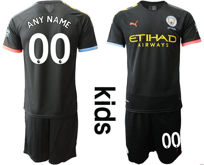 Youth 2019-2020 club Manchester City away customized black Soccer Jerseys->customized nba jersey->Custom Jersey